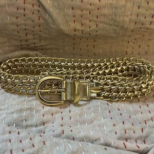 90’s Vintage Gold Tone brass Mesh Chain Woven belt